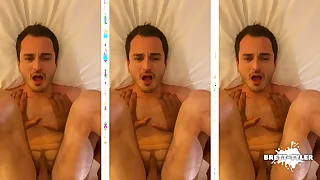 Brett Tyler gets fucked by a massive XXL black cock bareback in hotel creampie